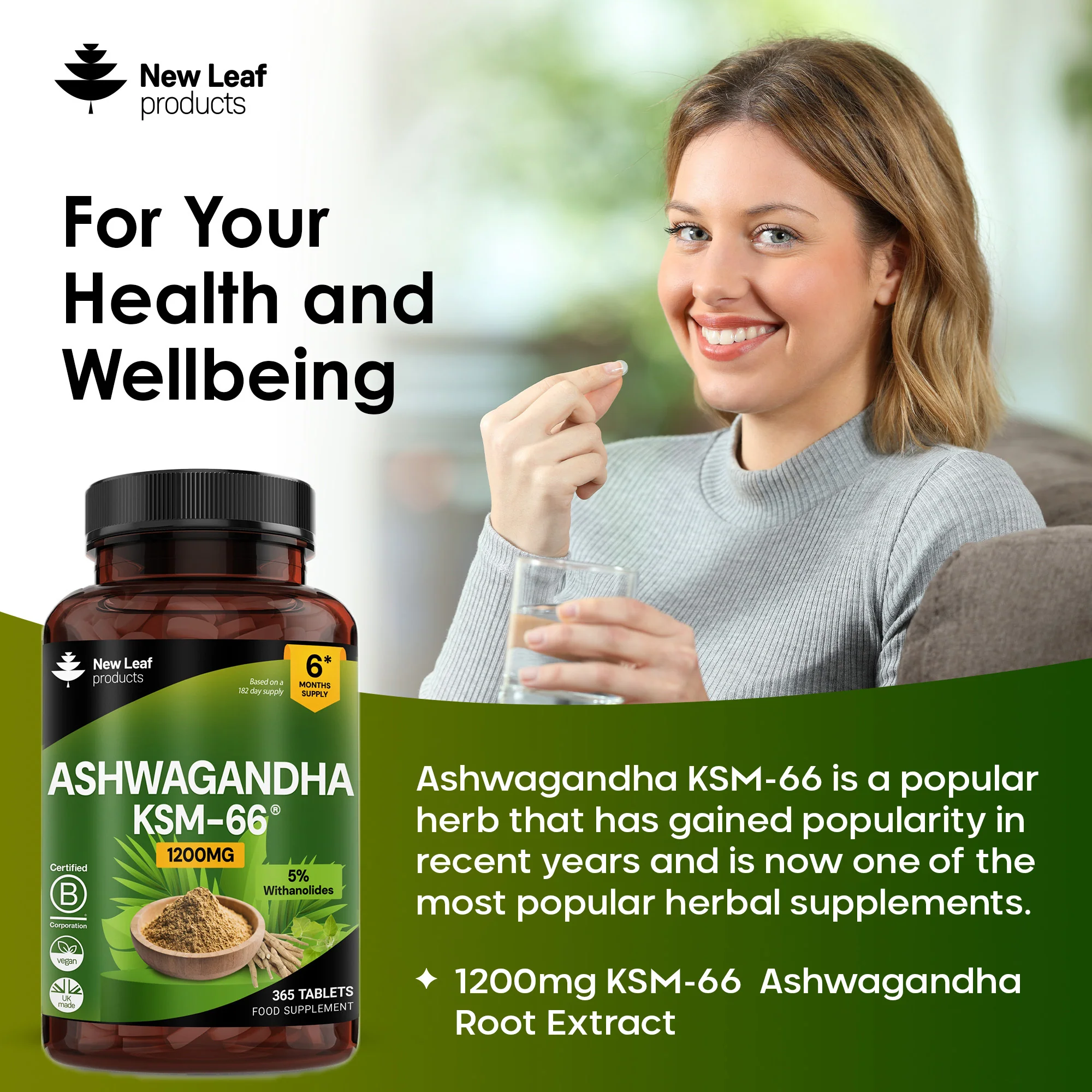Ashwagandha KSM 66 Tablets 365 Fill - Image 3