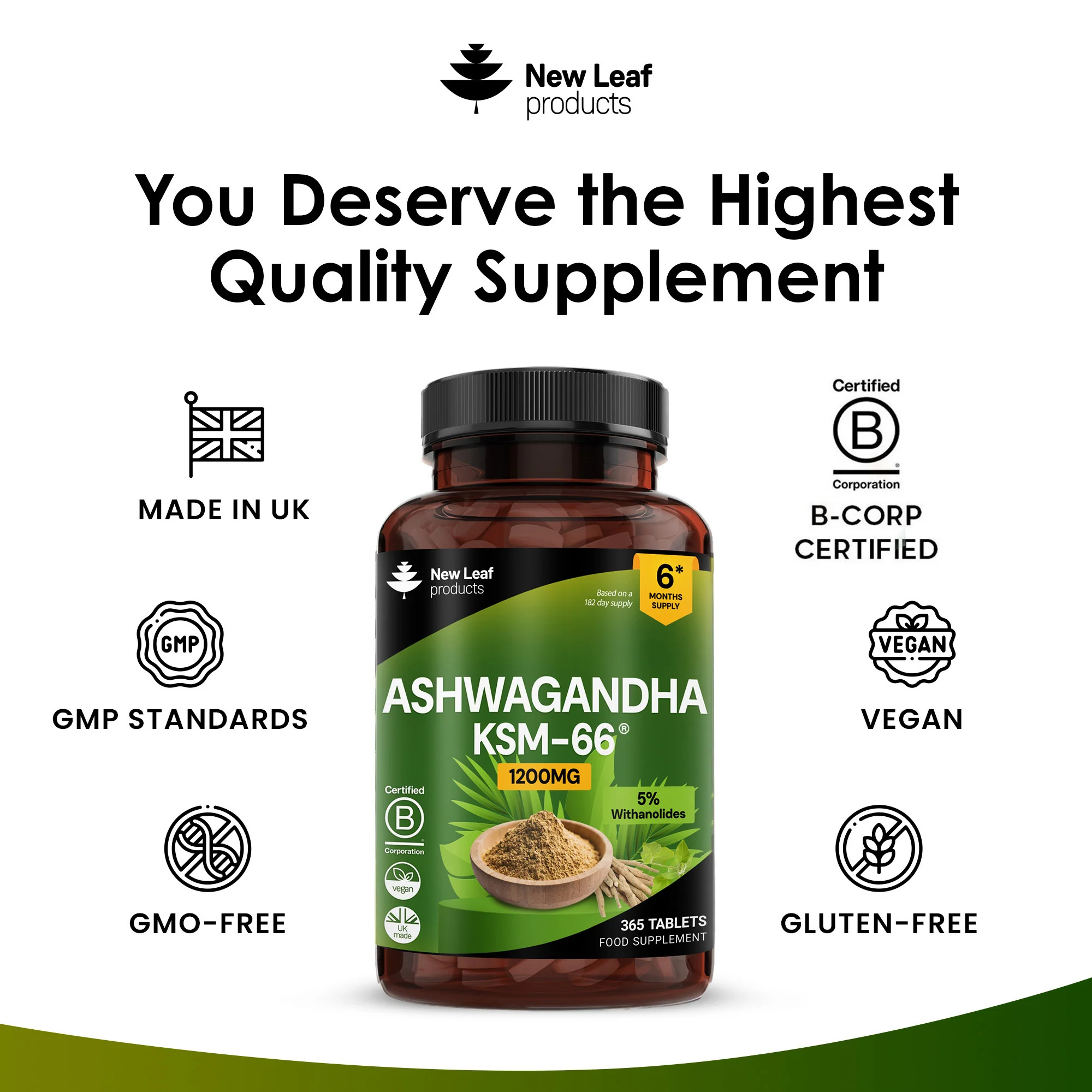 Ashwagandha KSM 66 Tablets 365 Fill - Image 4