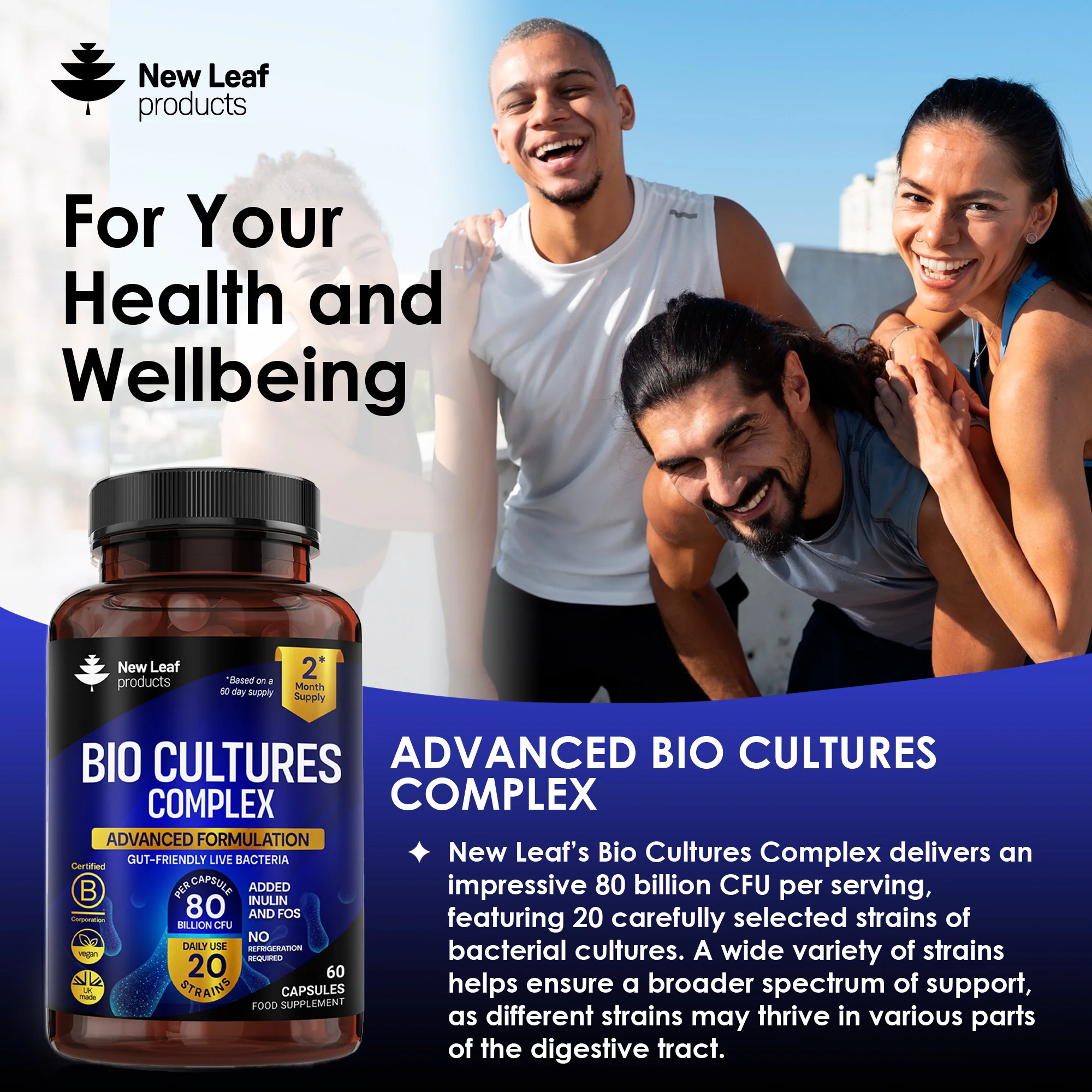Bio Cultures - Probiotic 80B & 20 Strains Capsules - Image 3