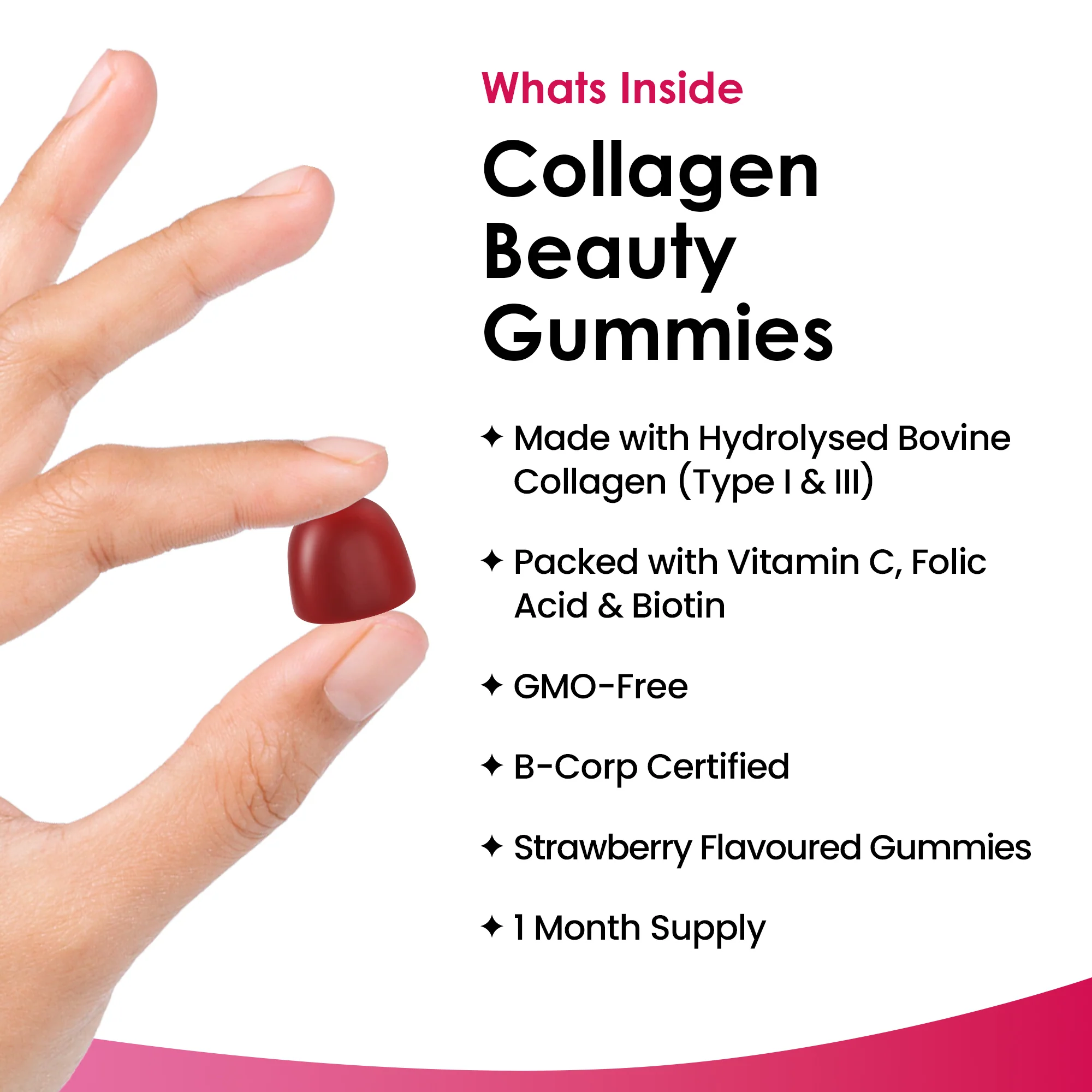 Collagen Gummies Vitamin C, Folic Acid & Biotin - Image 2