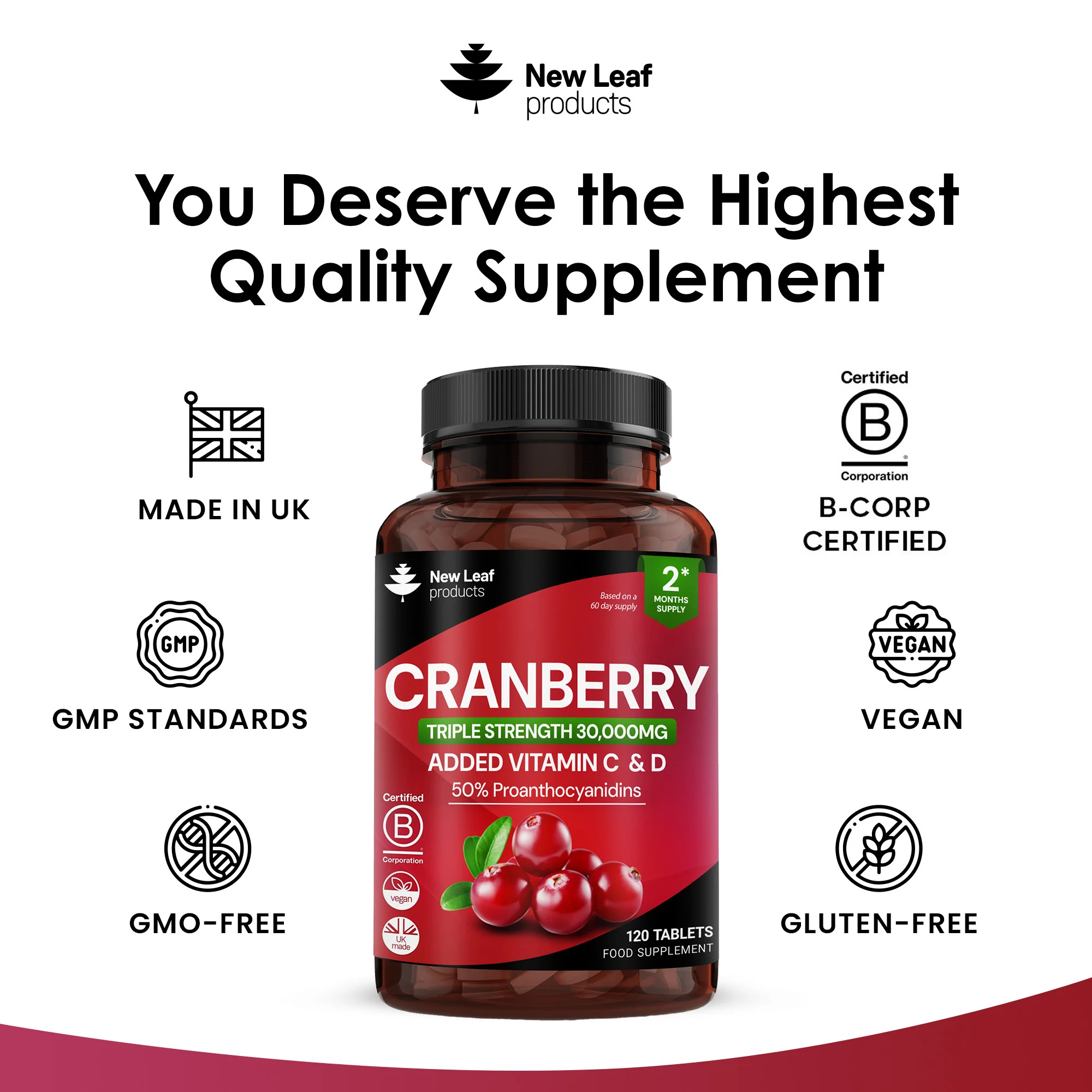 Cranberry Vitamin C and D Tablets - Image 4