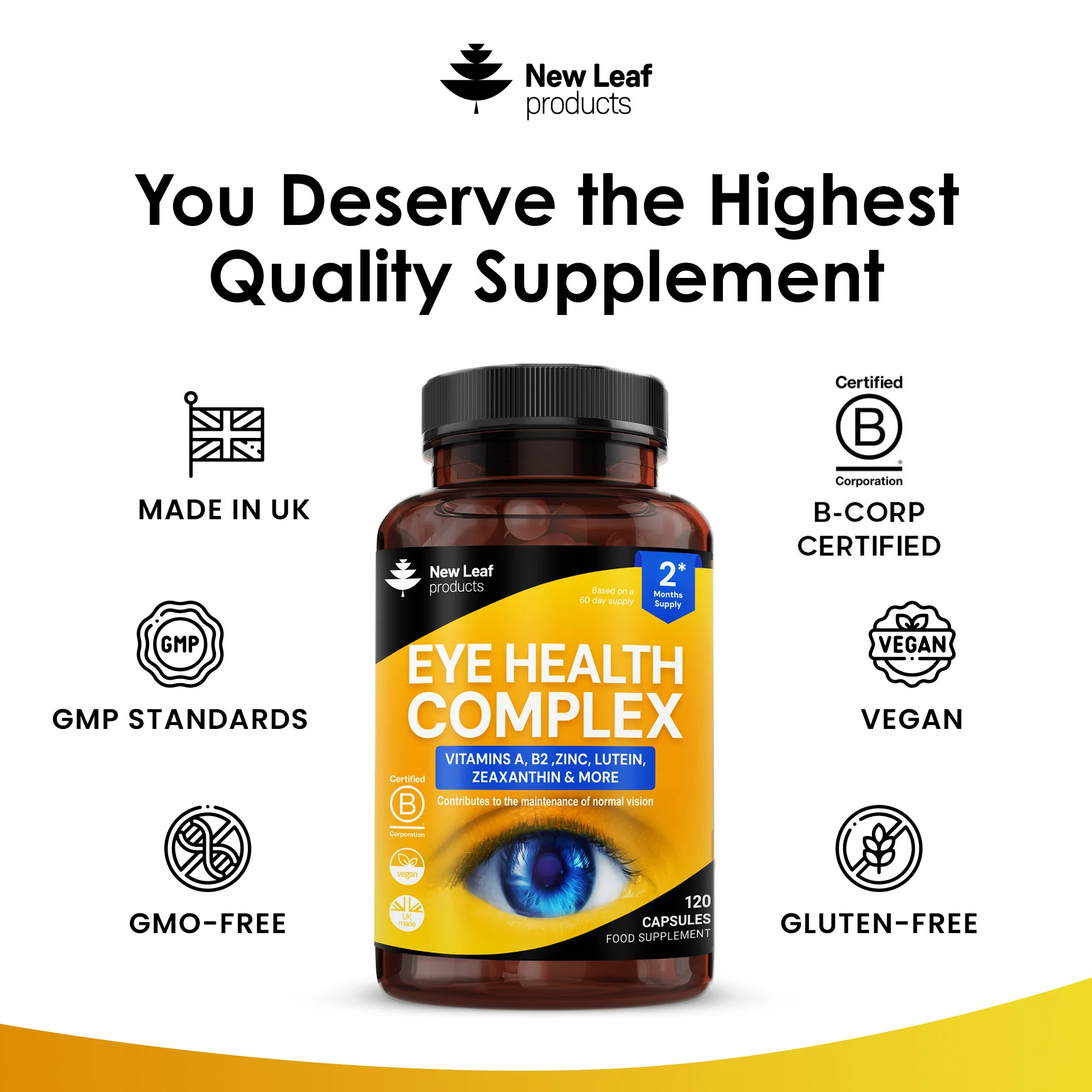 Eye Health Complex Vitamin A, B2, Zinc, Lutein Zeaxanthin Capsules - Image 4