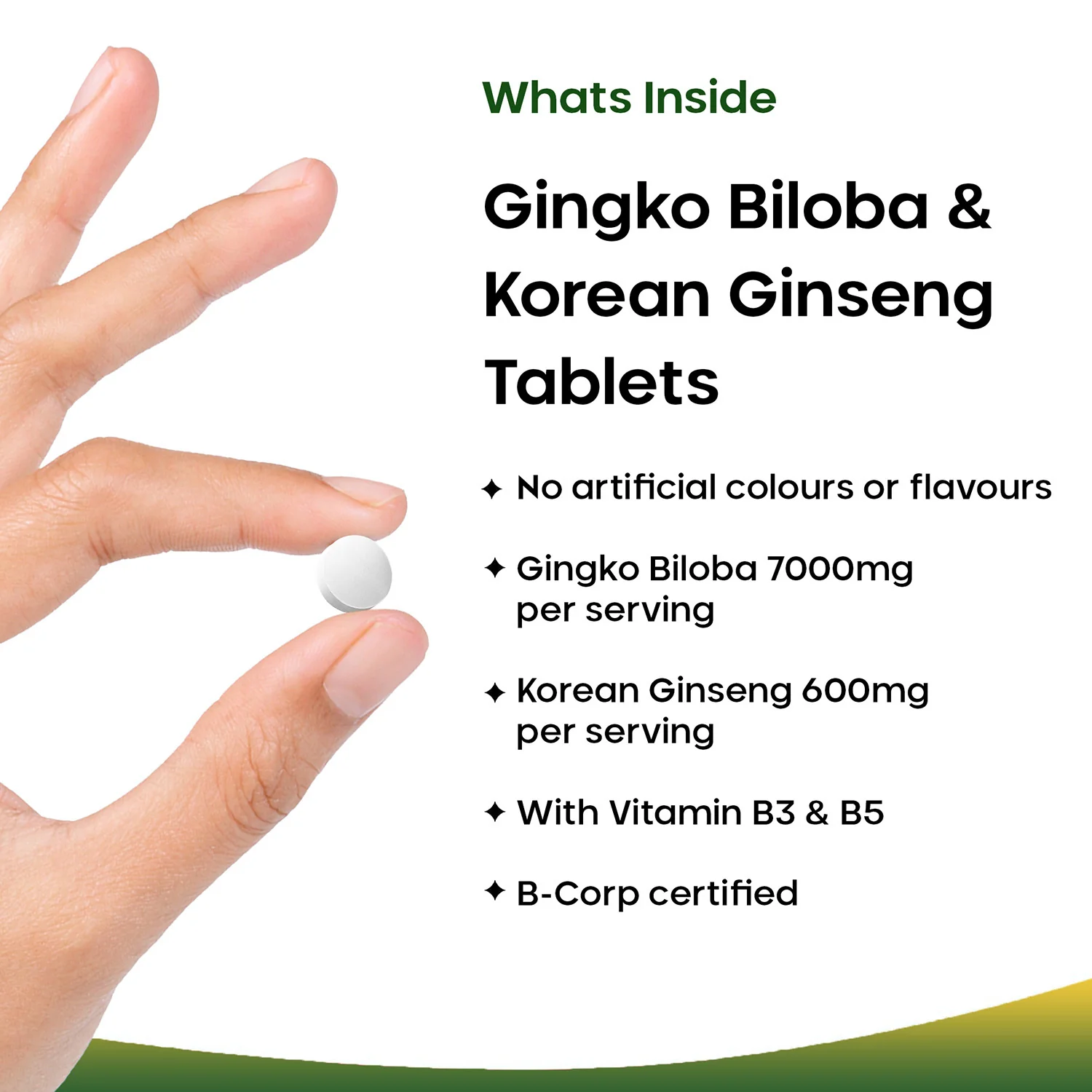 Ginkgo Biloba, Korean Ginseng Tablets - Image 2