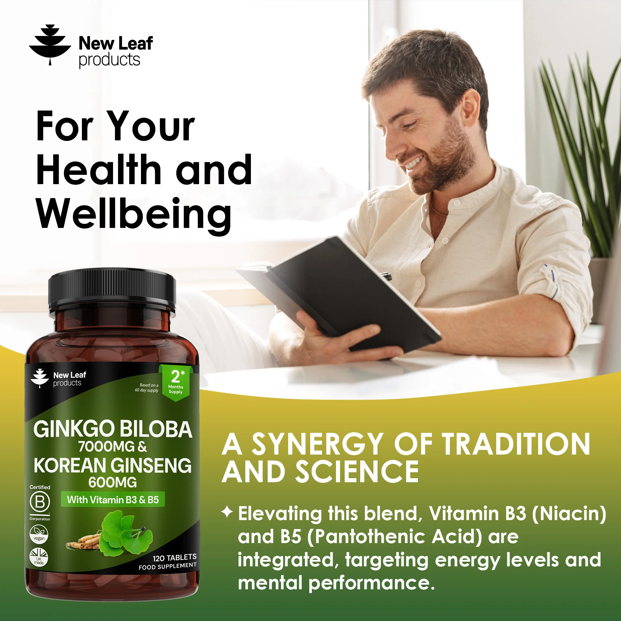 Ginkgo Biloba, Korean Ginseng Tablets - Image 3