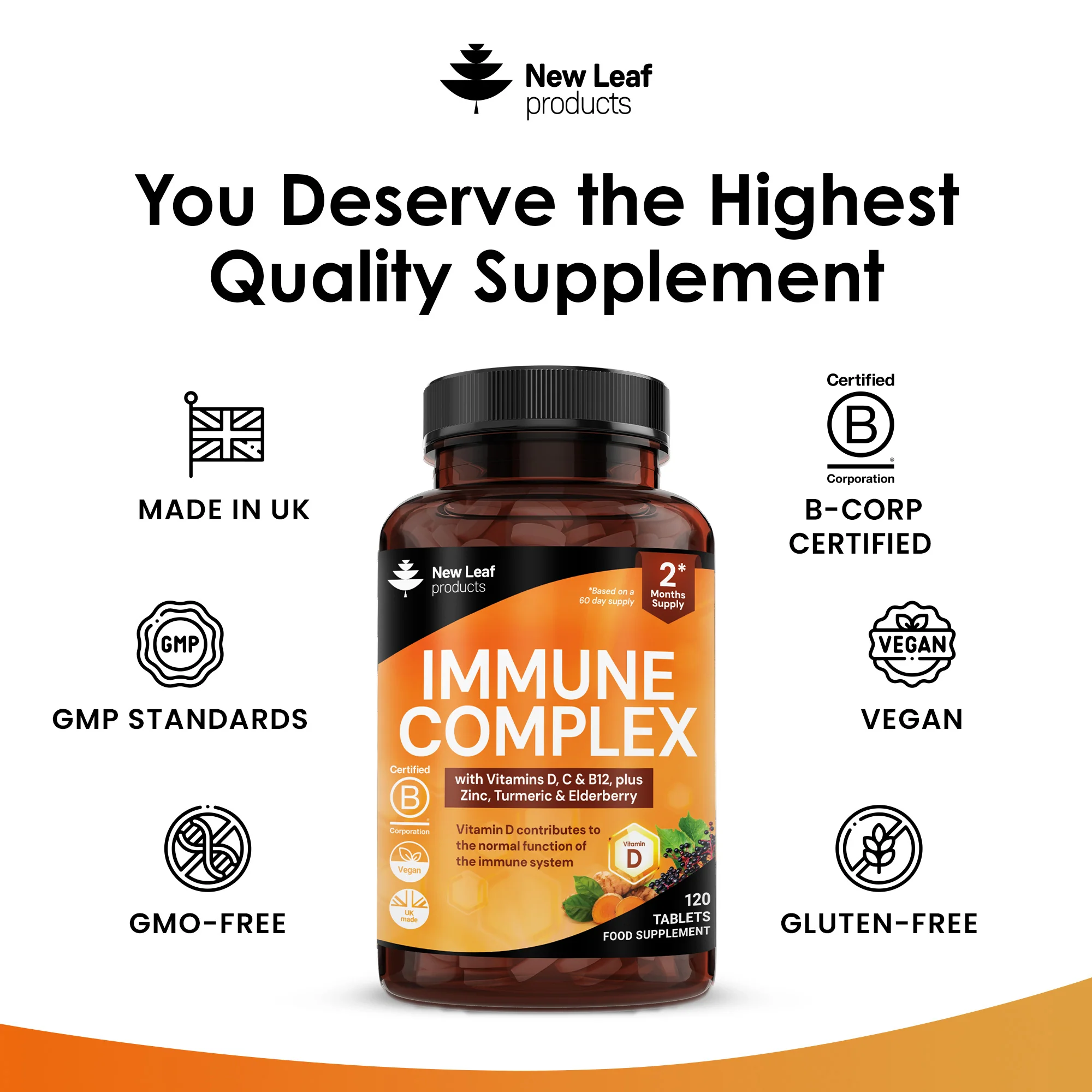 Immune Complex with Vitamins, Zinc, Turmeric, Elderberry Tablets - Image 4