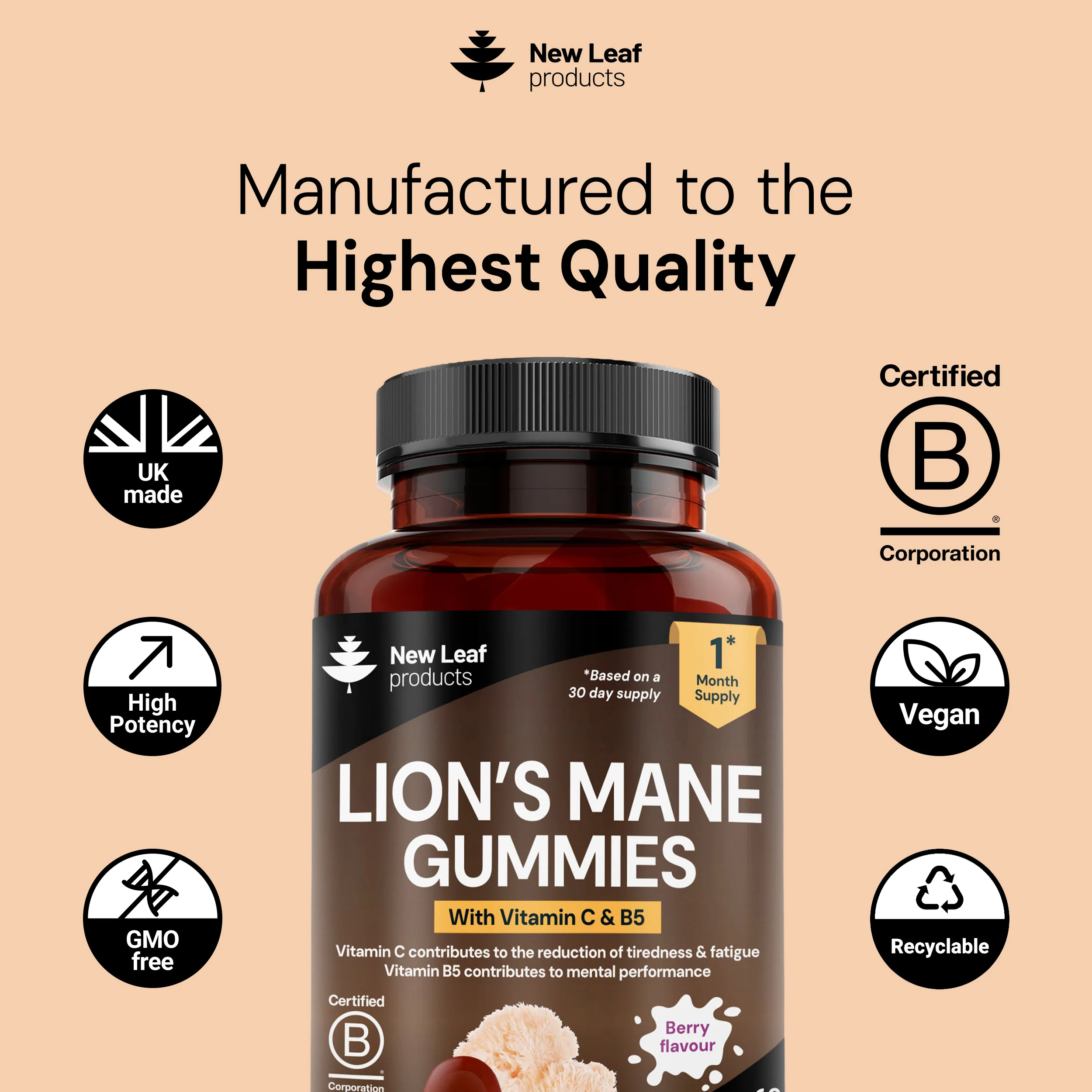 Lion's Mane Gummies + Vitamin C & B5 - Image 5