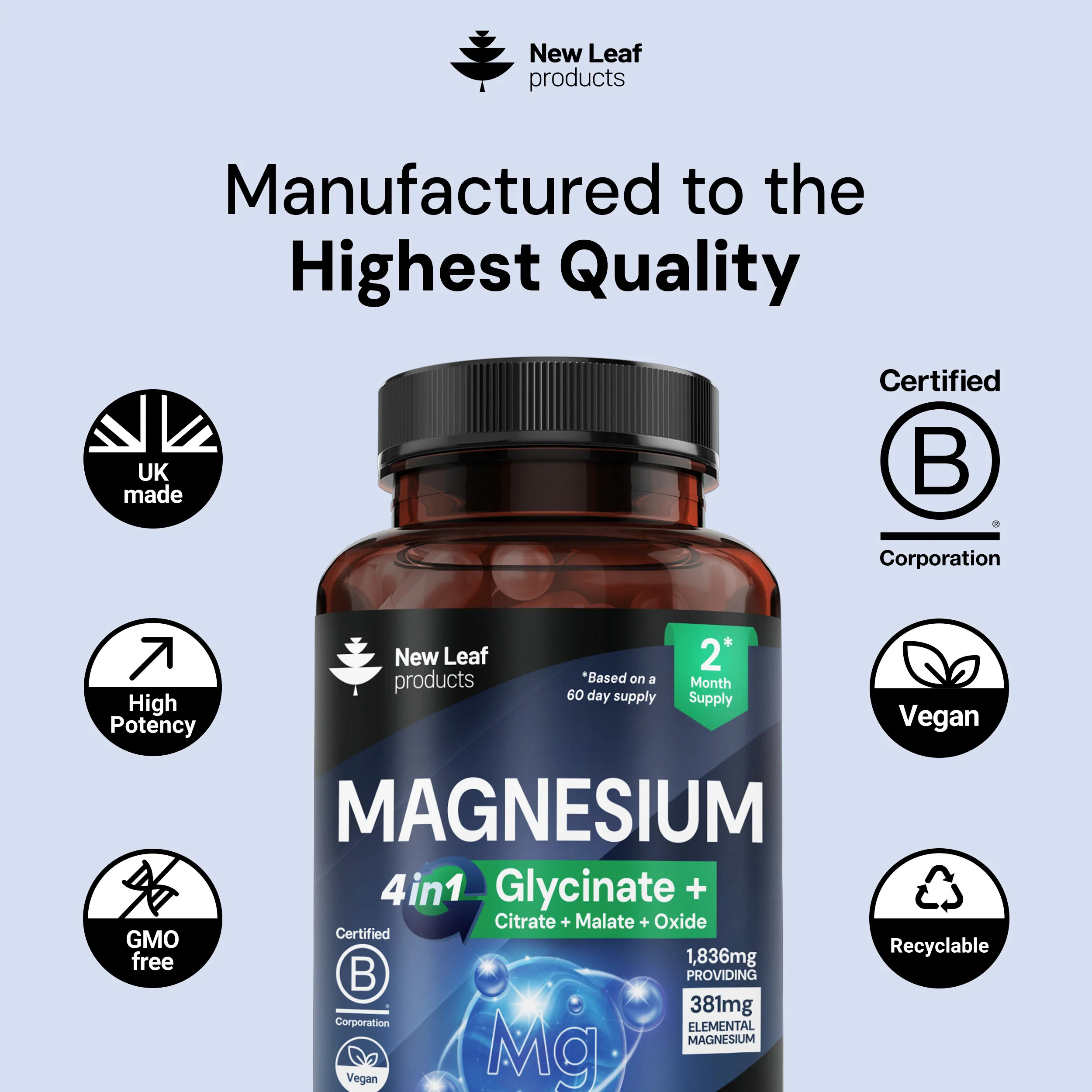 Magnesium 4-in-1 :Glycinate, Citrate, Malate, Oxide Capsules. - Image 5