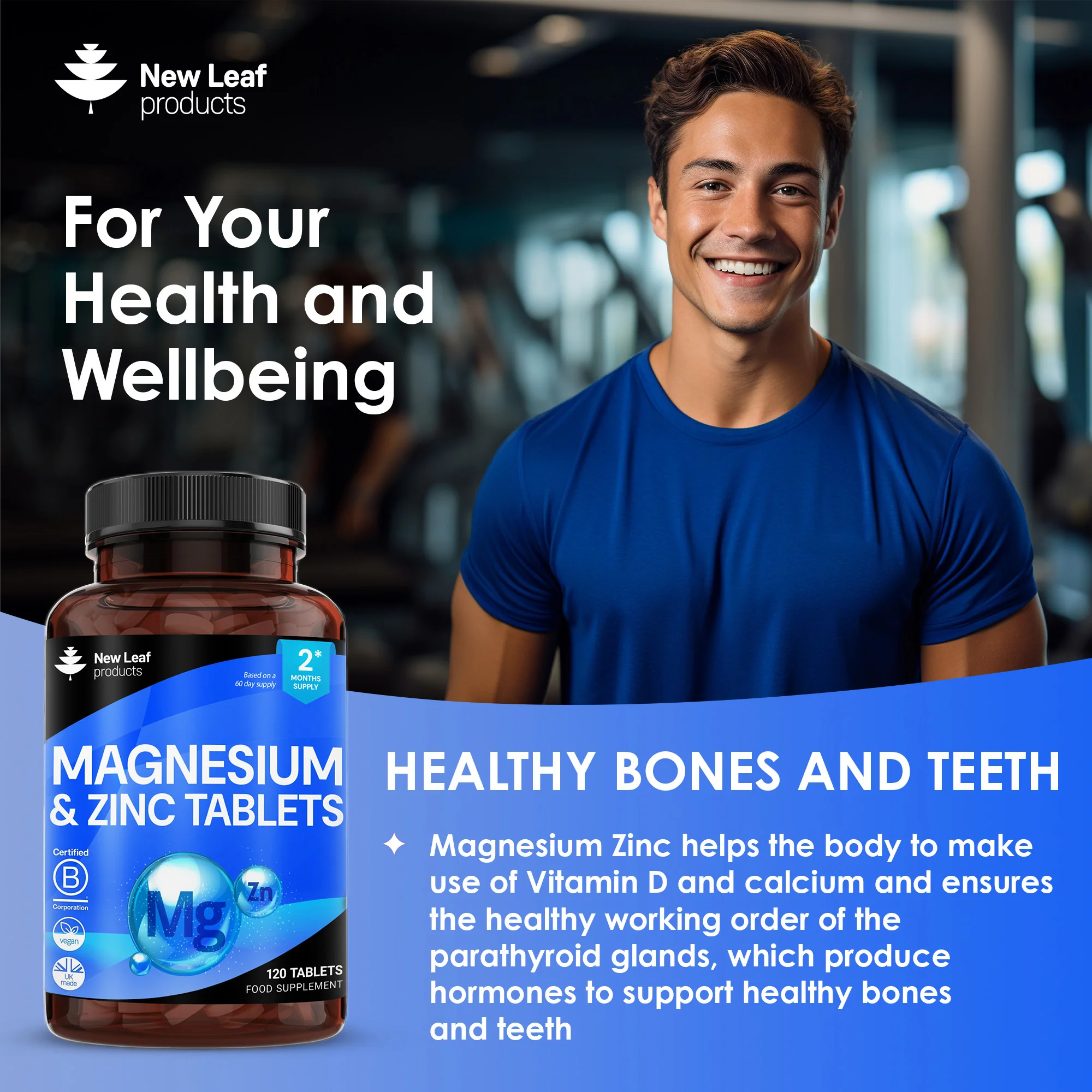Magnesium and Zinc Tablets 120 Fill - Image 3