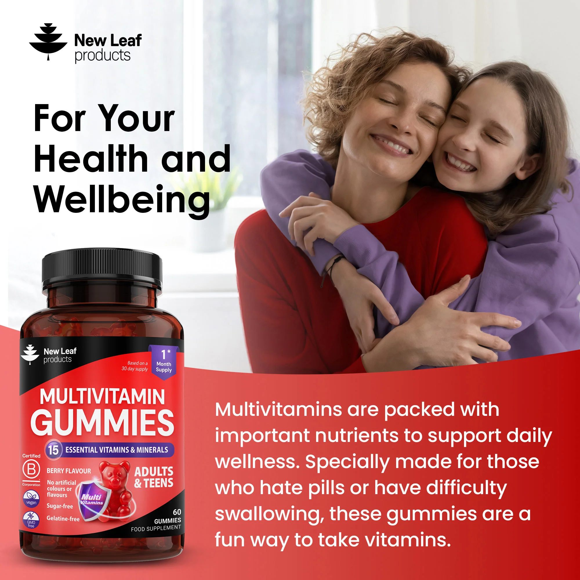 Multivitamins & Minerals for Adults & Teens Essentials Gummies 60 Fill - Image 3