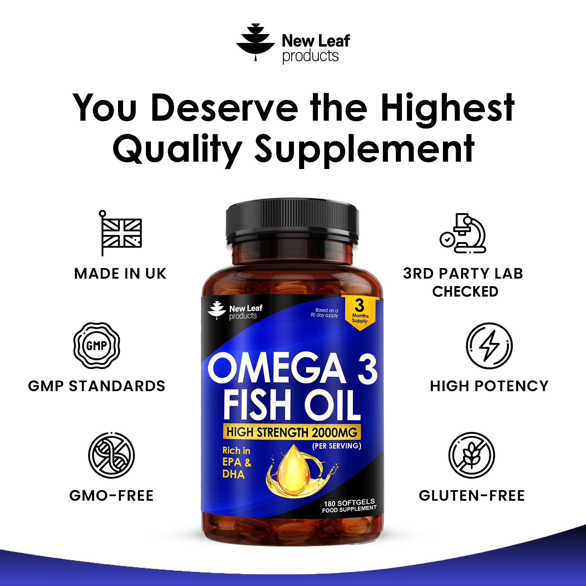Omega 3 Fish Oil + Vitamin E Softgel Capsules - Image 4