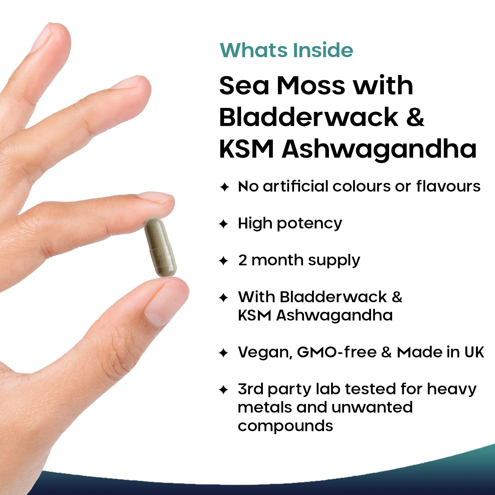 Sea Moss, Bladderwrack, Ashwagandha Capsules - Image 2