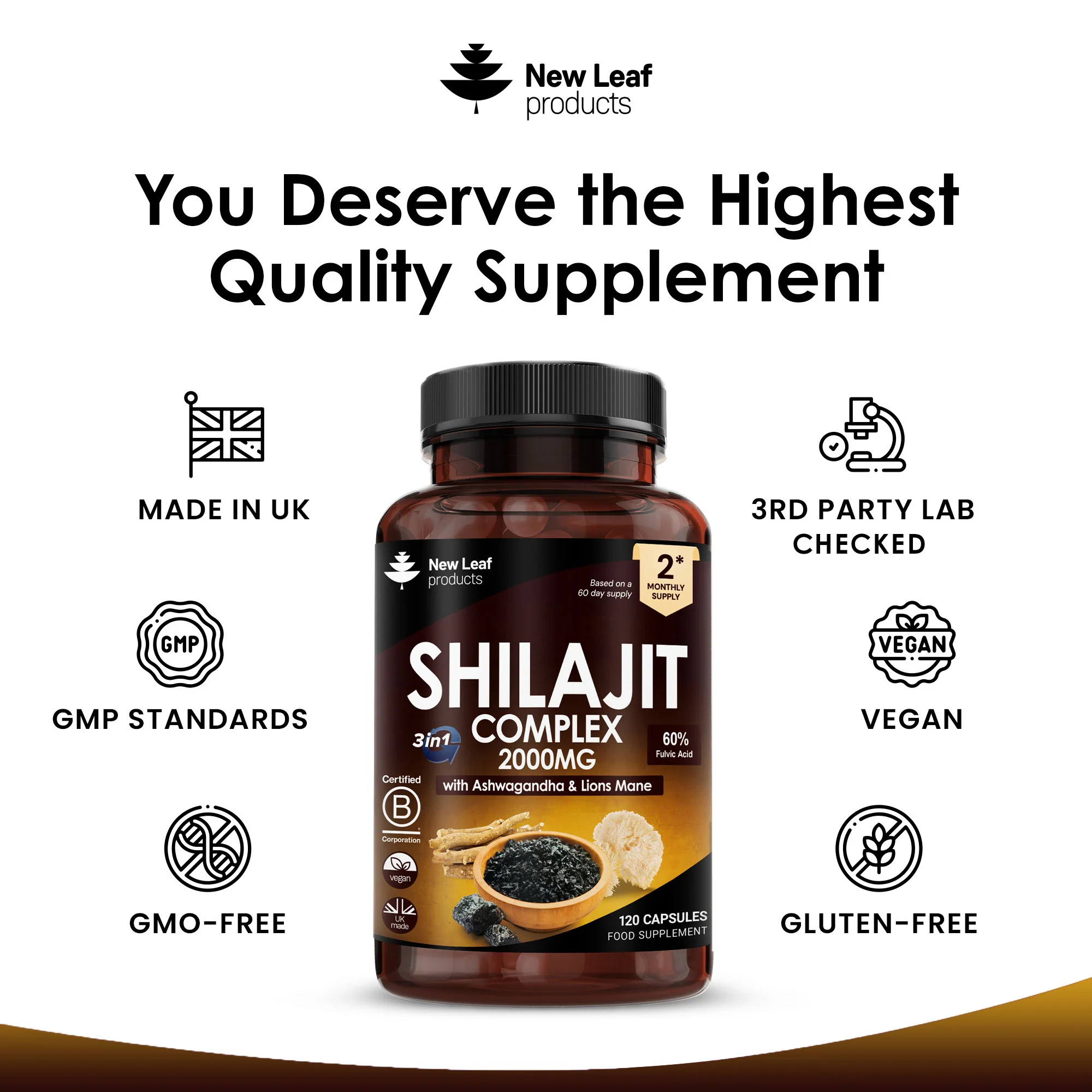 Shilajit, Ashwagandha, Lions Mane Capsules - Image 4