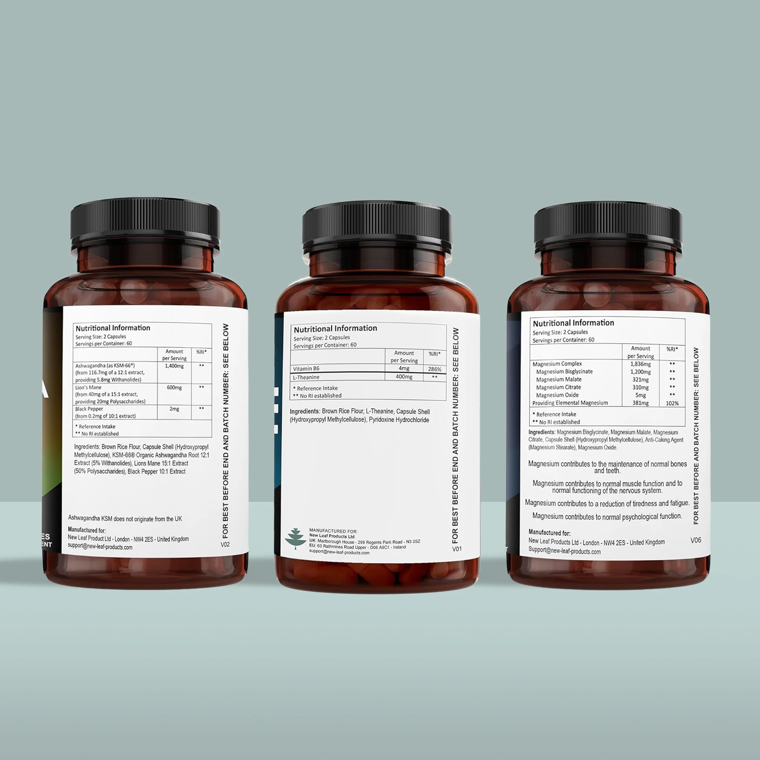 The Deep Sleep Bundle: Magnesium Complex + L-Theanine + Ashwagandha & Lions Mane (Non-Melatonin) - Image 4