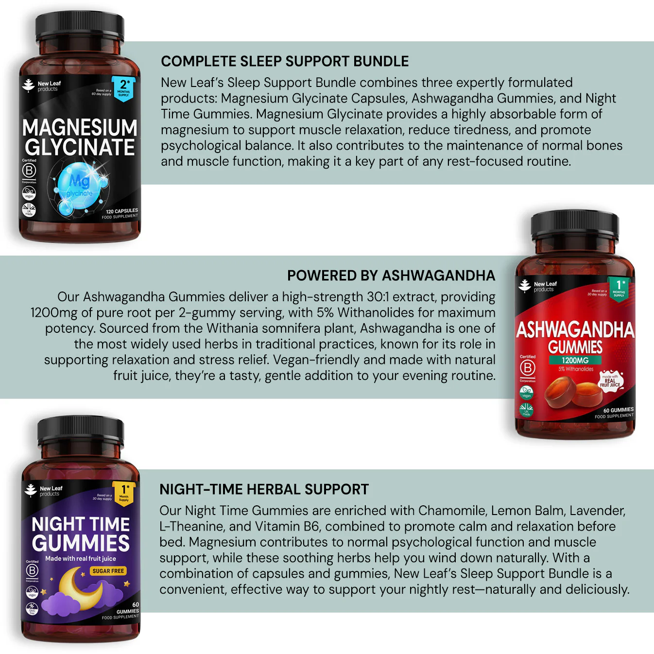 The Ultimate Sleep Bundle: Magnesium Glycinate + Sleep Gummies + Ashwagandha Gummies - Image 3